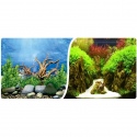 Double-sided photo wallpaper for an aquarium with a height of 40 cm.